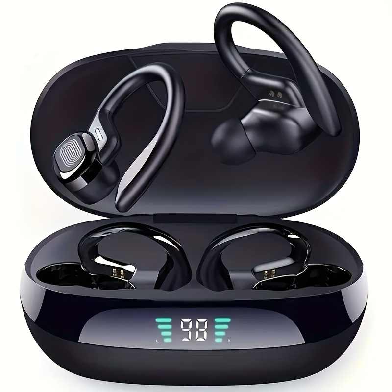 

Ture Wireless Earbuds For Running Workout, Tws Stereo In Ear Headphones With Mic Headset And Sport Earhook, Wireless Earphones Over-ear With Led Display Charing Case