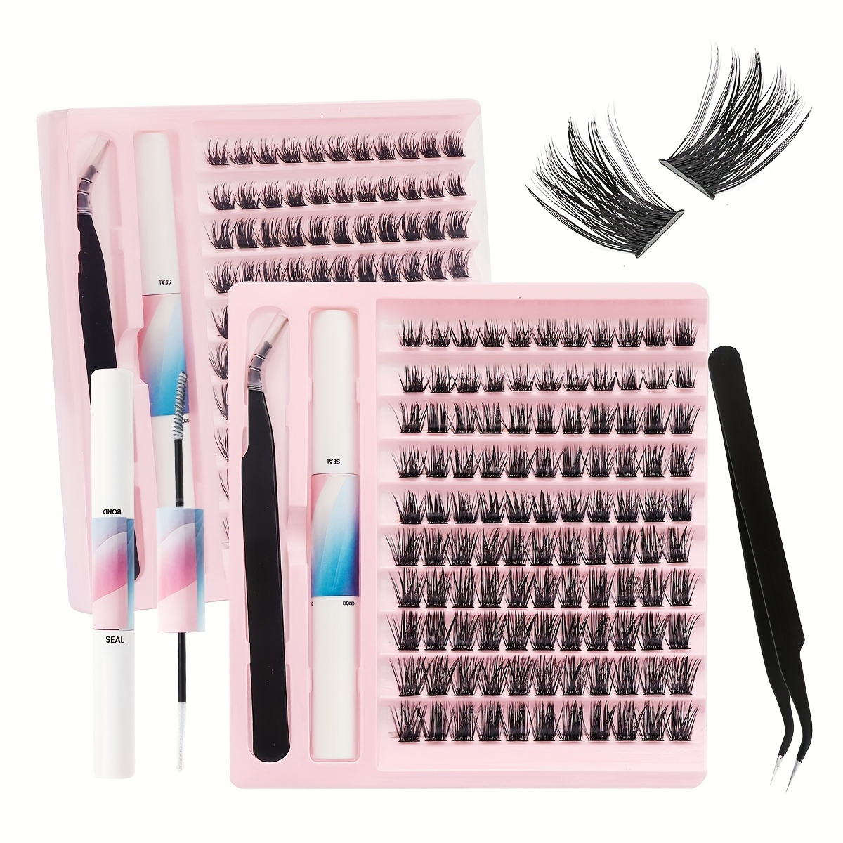 

Kit De Rallonge De Cils DIY 110pcs Kit De Rallonge De Cils Individuels 10-16mm Mélange De Grappes De Cils Avec Colle Et Scellant Et Dissolvant Applicateur De Cils Pour Débutants En Rallonge De Cils