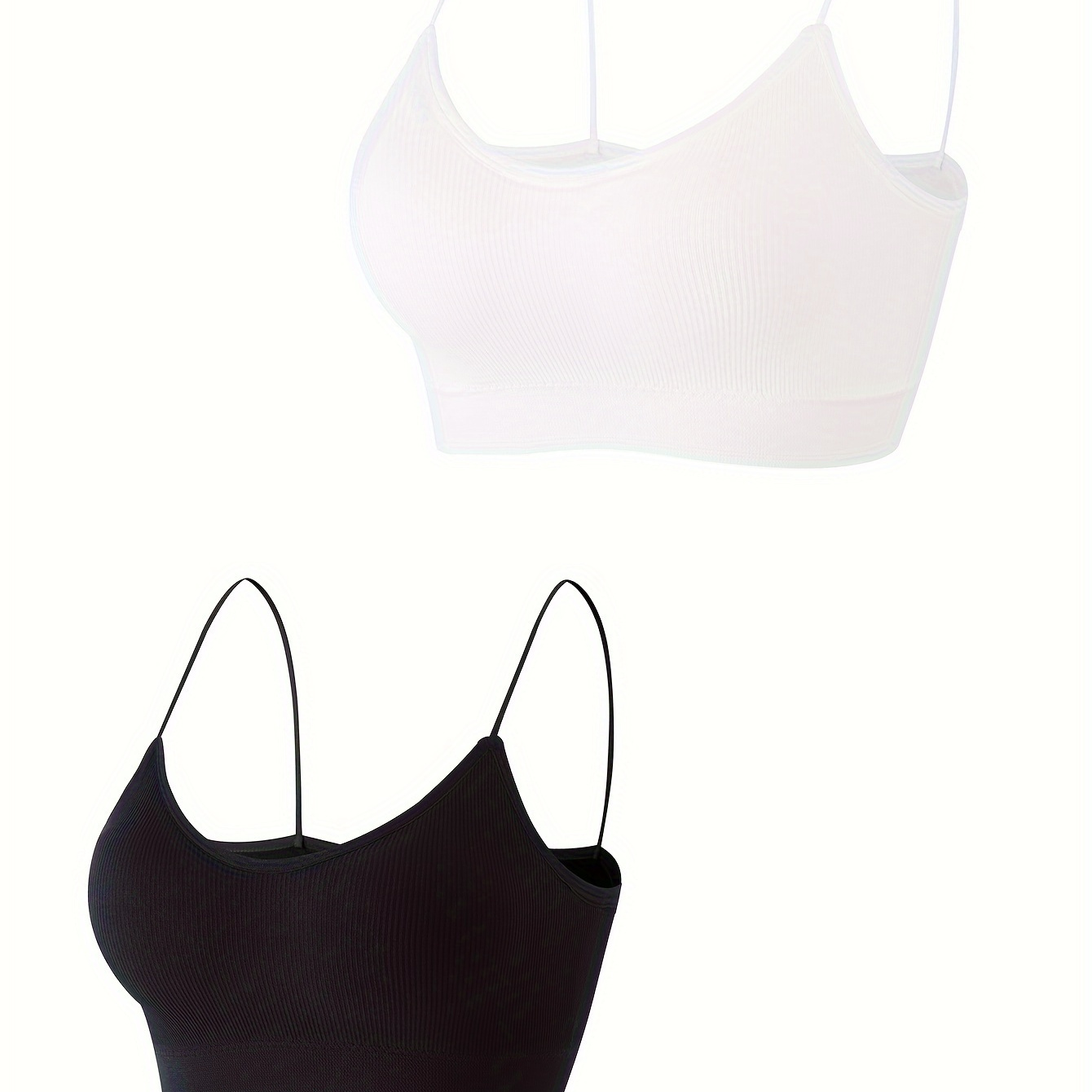 

2pcs Simple Solid Wireless Bras, Comfy & Breathable Everyday Bra, Women's Lingerie & Underwear
