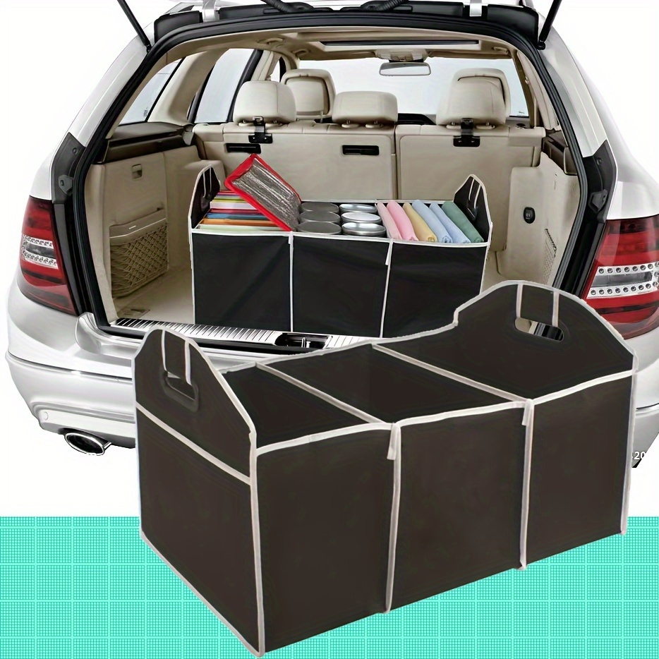 

Foldable Storage Car Organizer, Lightweight Large Capacity Contanier, Portable Box With Grids