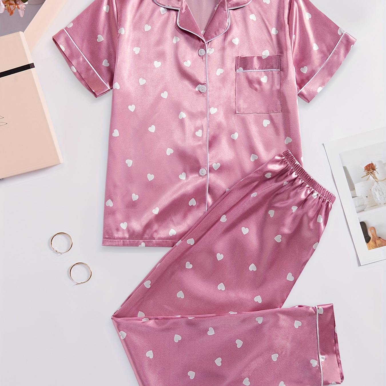 

Set, Lapel Top & Pants For 's Day, 's &