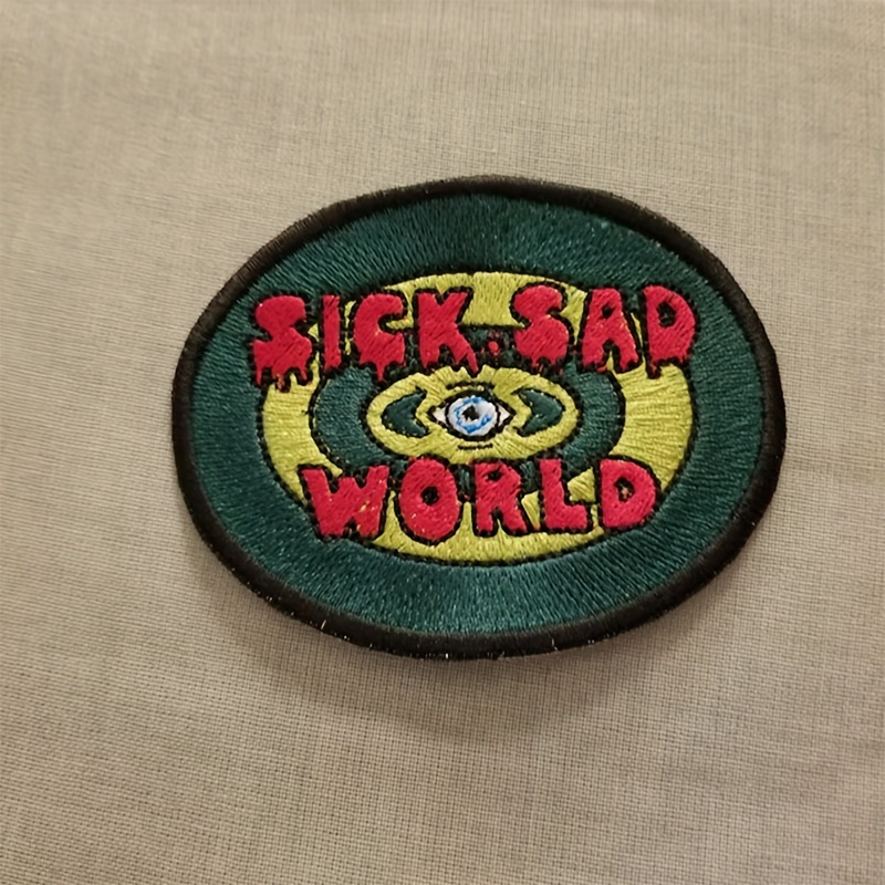 

2-pack Sad World Embroidered Iron-on Patches, Tv Show Themed Appliqués