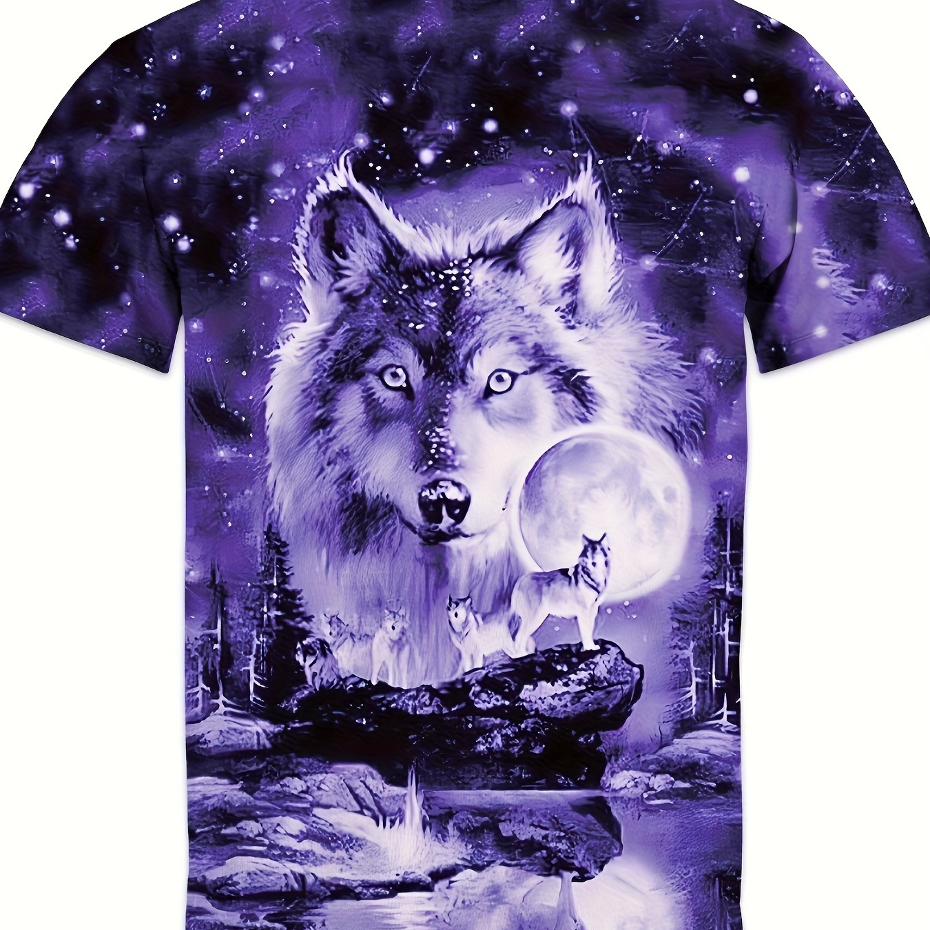 

Plus Size Men's 3d Wolf Graphic Print T-shirt Cool Funky Casual Short Sleeve Tees For Summer, Men's Clothing