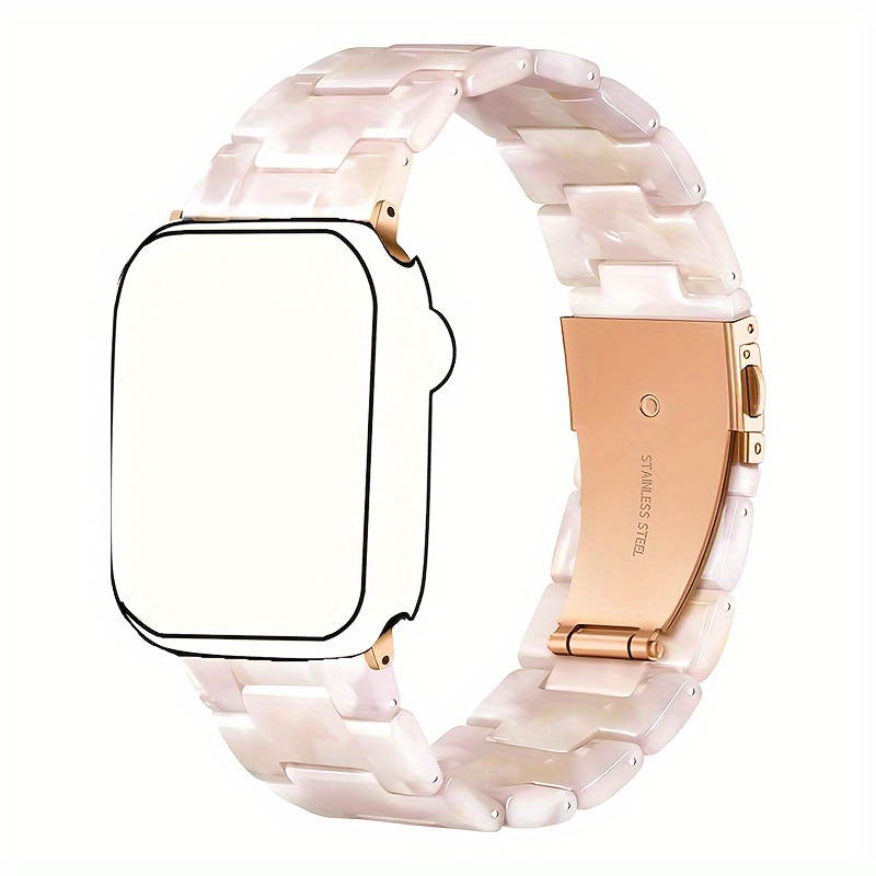 

Resin Strap For Iwatch Strap 38 Mm 40 Mm 41 Mm 42 Mm 44 Mm 45 Mm, Bracelet With Stainless Steel Buckle For Iwatch Series 7 6 5 4 3 2 1 Se.