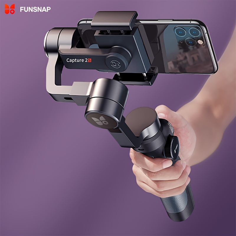 

3-axis Gimbal For Iphone 11 Pro Max Xs X Xr Samsung S21 S20 Android Smartphone, Handheld With Wheel, Phone For Video Recording Vlog - Funsnap Capture 2s Combo