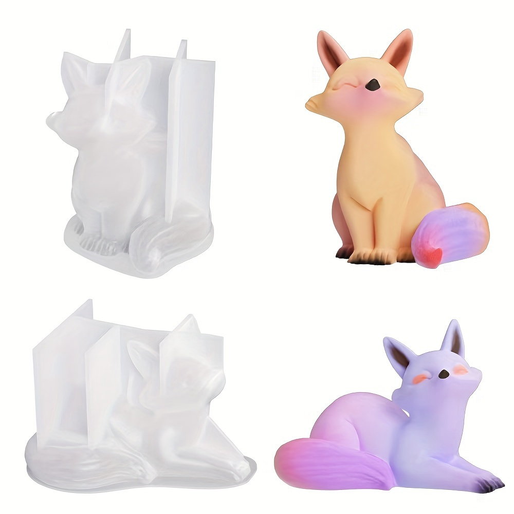 

1pc Fox Animal Silicone Mold Fox Resin Casting, Resin Making Molds Silicone Mold For Candle Making Animal Ornament Diy Home Desk Decoration