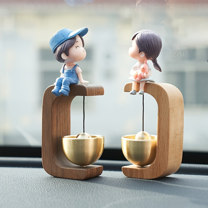 

Wooden Cute Ornament With Bell And Doll Toy, Clear And Pleasant Bell Sound, , Letter C Beech Wood/walnut Minimalist Wind Chime Door Hanging Decoration