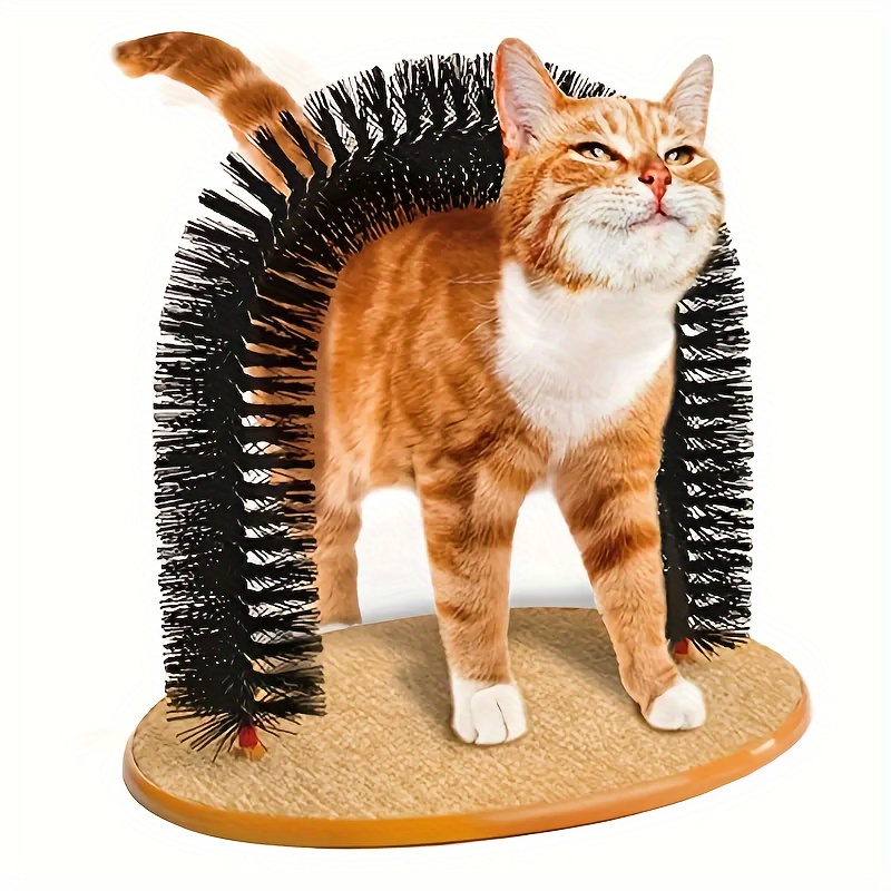 

1pc Grooming Brushes And Tickle Toys That Cats Can't Resist - Cat Arch Self Groomer: Pamper Your Cat With Massages And Grooming Brushes!