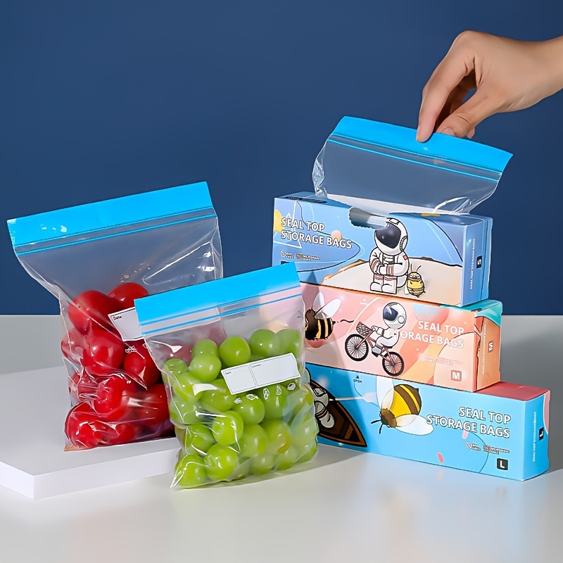 

15/25/30/70pcs Storage Bags, Zipper Bags, Food Classification Storage Bags, Food Seal Bags, For Fruits, Grains, Vegetables And Meat, Kitchen Organizer And Storage, Kitchen Accessories