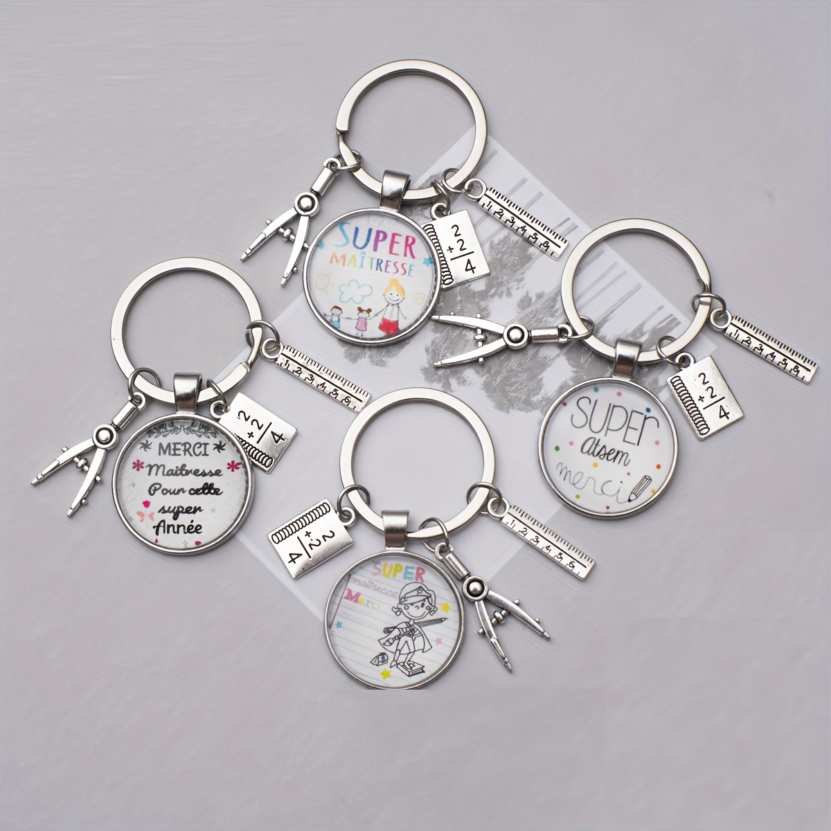 

Student Teacher Keychain Dry Thanksgiving Time Gem Key Ring School Bag Hanging Bag Decoration For School Opening Graduation