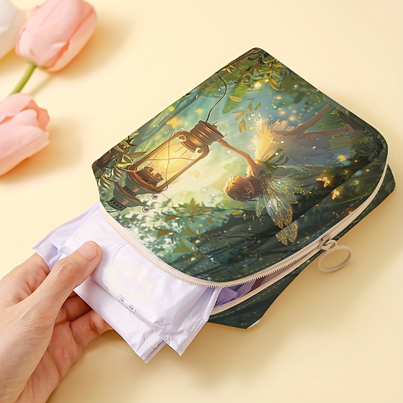

Enchanting Fairy Pattern Portable Storage Case, Sanitary Napkin Pouch, Candy Sundries Organizer, Mini Multi-functional Bag