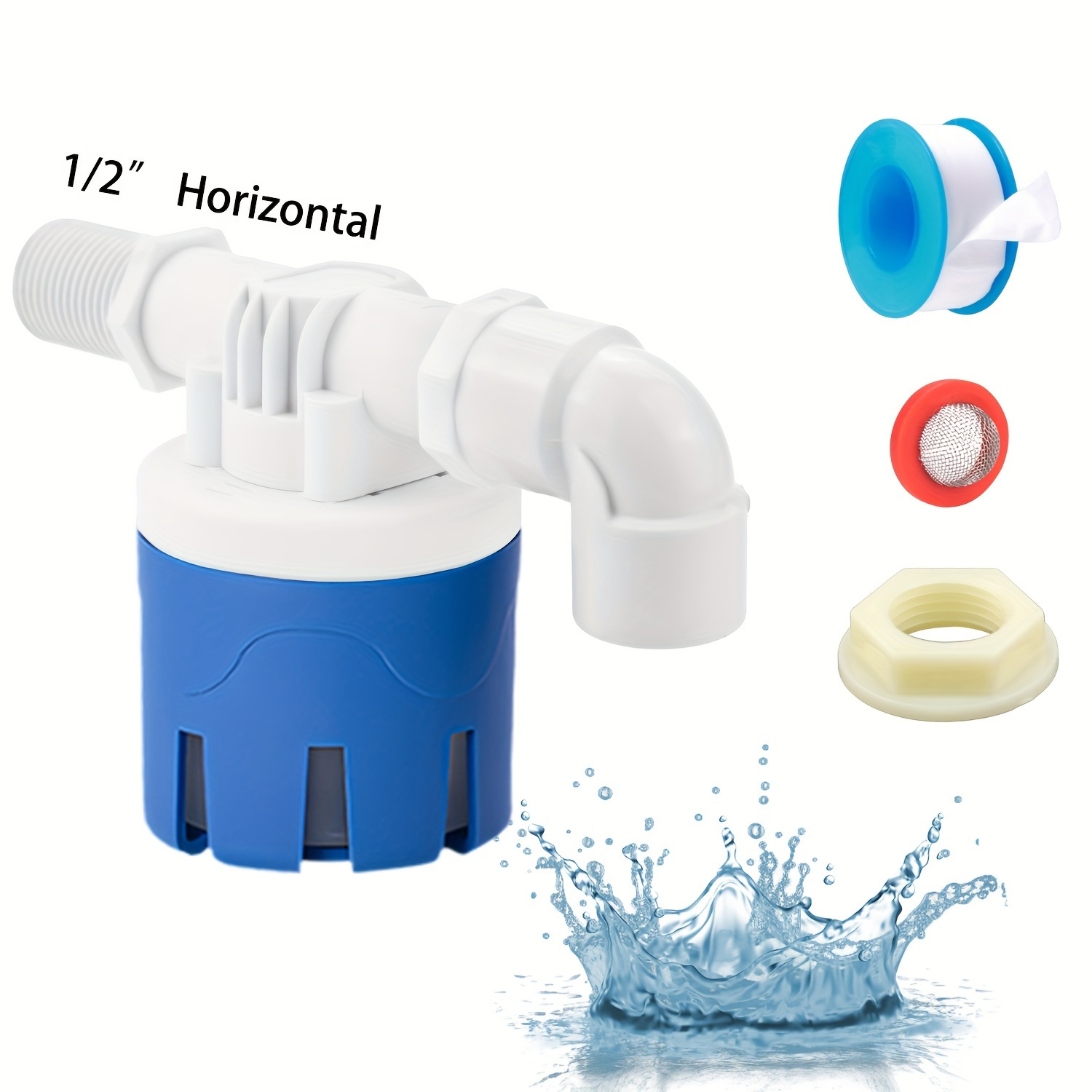 

1/2" 3/4" Water Float Valve Fully Automatic Water Level Control Float Valve No Electricity Needed Auto Fill Shut Off Float Valve Plastic Mini Float Valve For Water Tank Water Tower Pool