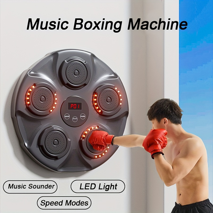 máquina boxeo musical maquina de boxeo con musica Máquina de boxeo musical  inteligente, objetivo de pared, batería recargable de 2500MAH, Compatible  con Bluetooth, ejercicio de reacción de agilidad de boxeo