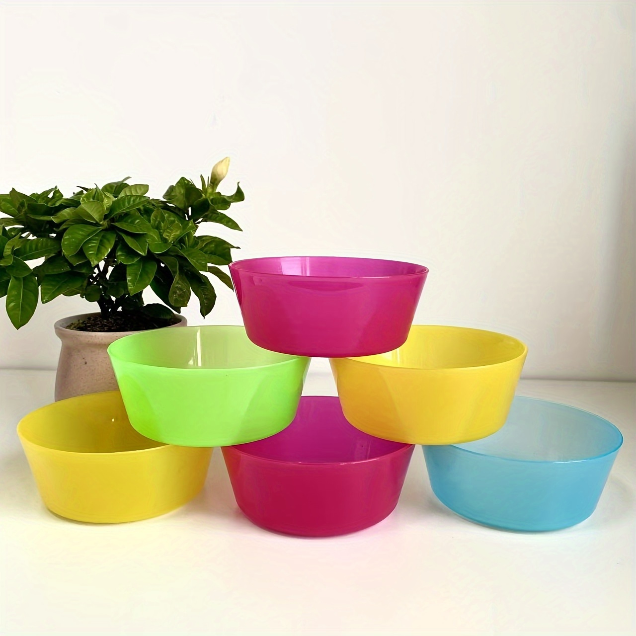 12pcs Plastic Bowls Set, 3 Sizes 14/20/25oz Unbreakable Reusable Light  Weight Bowl For Cereal, Noodle, Soup, Pasta, Ramen, Popcorn, Ice Cream,  Fruit