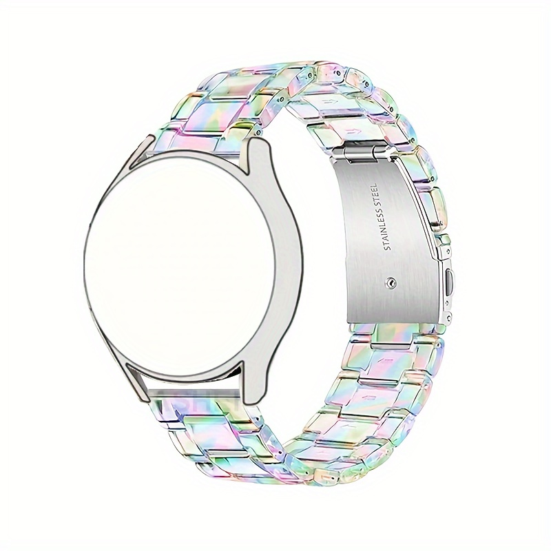 

Resin Smartwatch Band For & Samsung, Water-resistant, Laser Iridescent Finish With Foldover Clasp, No Battery Required