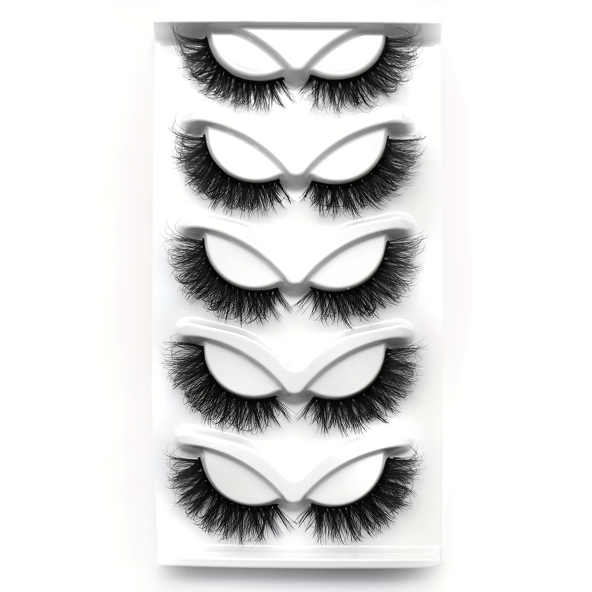 

5 Pairs Full & Fluffy False Eyelashes, 18mm Dramatic Volume , Wispy And Lightweight, Cat-eye Lengthening Style, Everyday Wear False Lashes Set