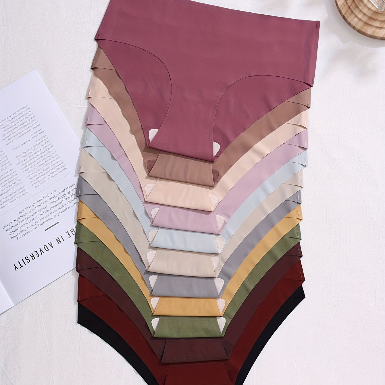 

12pcs Briefs, Elegant Comfy Breathable Stretchy Intimates Panties, Women's Lingerie & Underwear