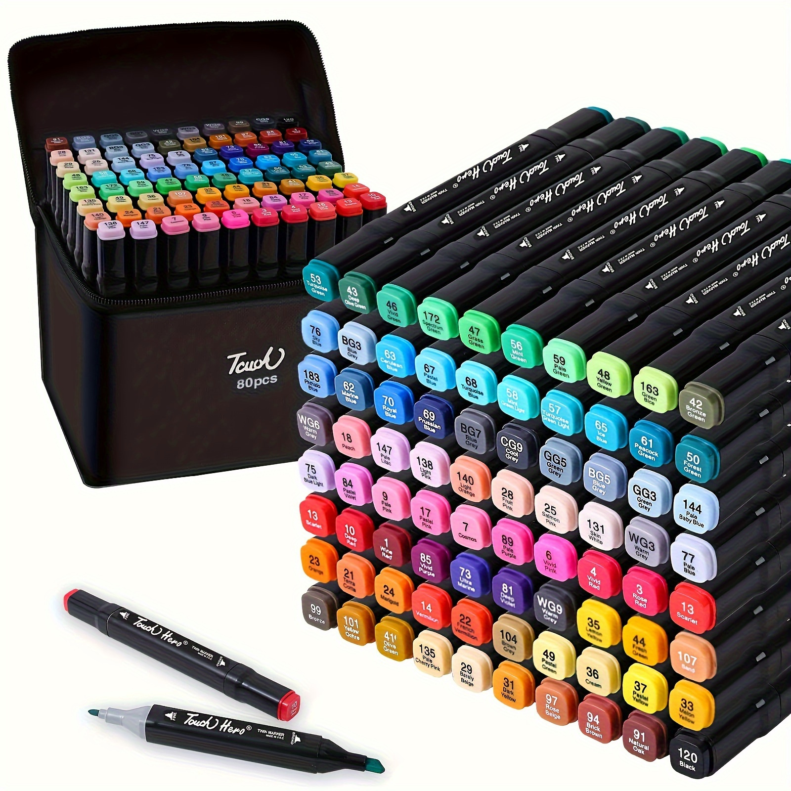 Shuttle Art Dual Tip Brush Pens Art Markers, 96 Colors Fine and Brush Dual  Tip Markers