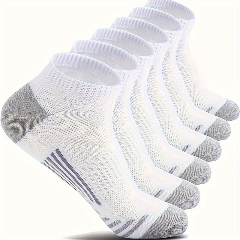 

3 Pairs Of Men's Cotton Blend Ankle Socks, Comfy Breathable Sweat Absorbing Soft & Elastic Socks, Spring & Summer