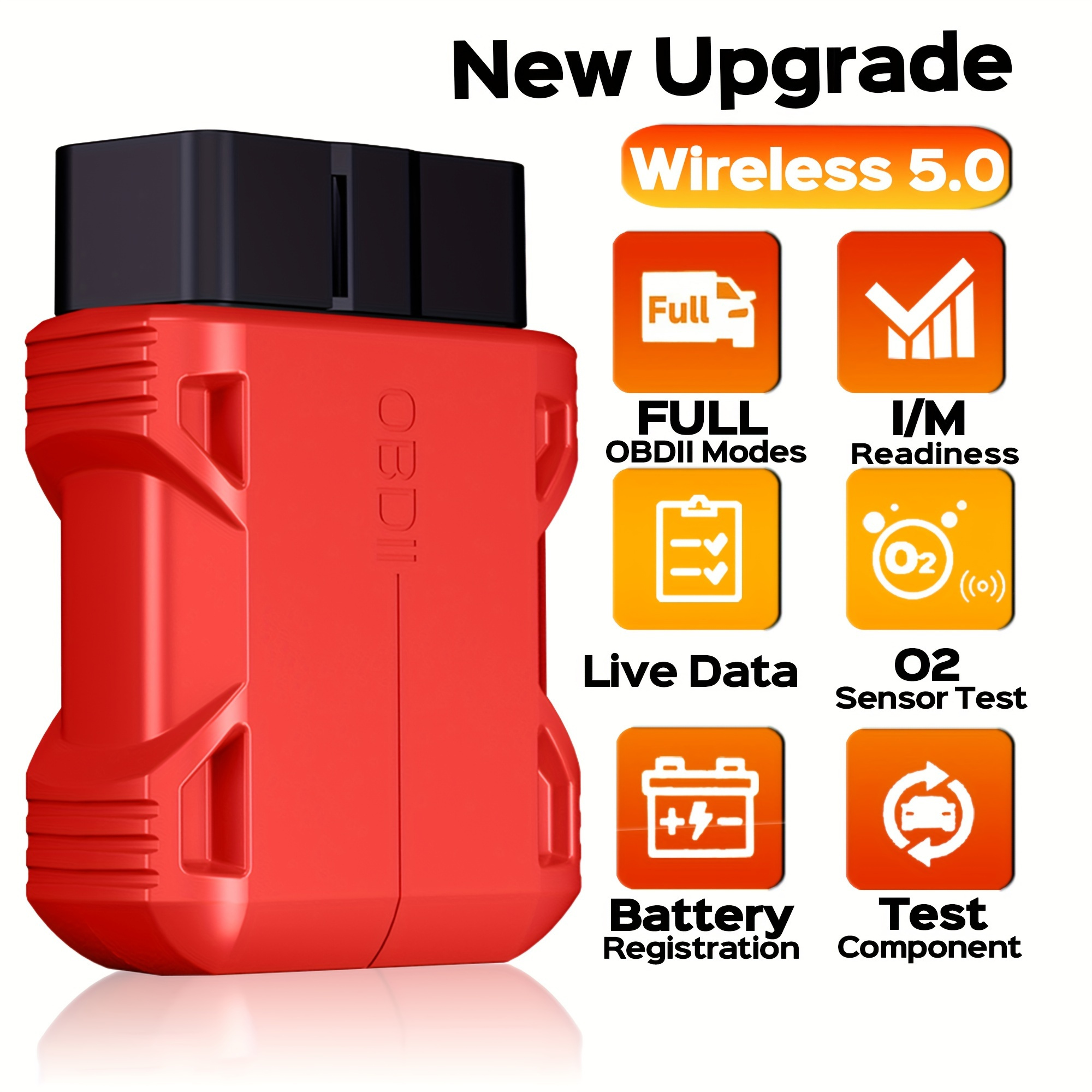 

Auto Obd2 Scanner Wireless 5.0 Adapter Car Diagnostic Tool Reader For Ios For Android For Pc Obdii Reader, Check Engine Light Code Reader