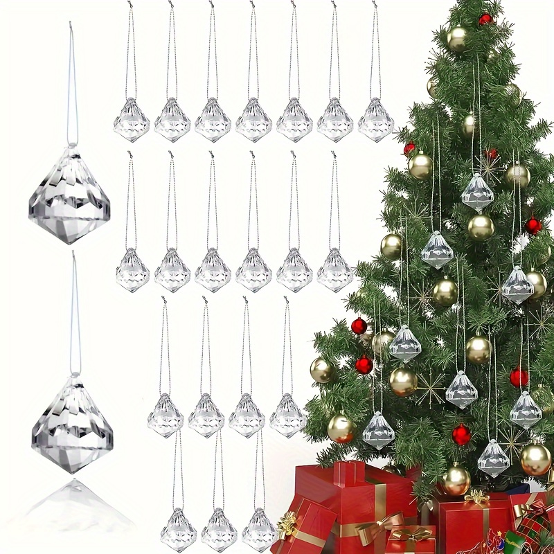 

30pcs Diamond Pendant Hanging Ornaments, Decorations, Included, No Needed, Featherless, For Christmas Tree And Decoration