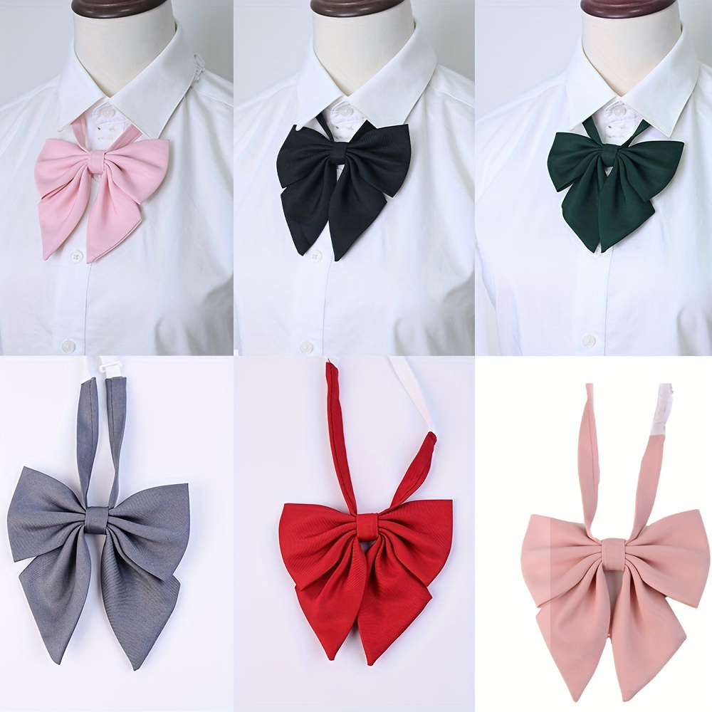 

Adjustable Bow Tie Collar - Chic Polyester Bowknot In Pink, Black, Green, Gray, Red | Ideal For School Uniforms, Jk, Cosplay & | Handwash/