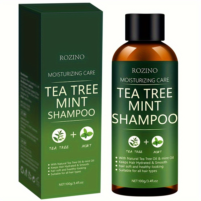 

100g Tea Tree Mint Shampoo, Hair Care Shampoo With Tea Tree Extract, For Gentle Cleaning, Oil Control, Moisturizing And Smoothing, Making Hair Naturally Fluffy, Suitable For All Hair Types