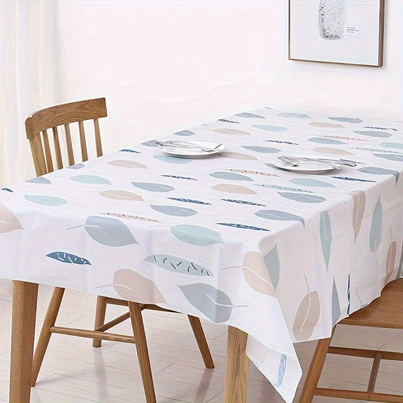 

1pc Waterproof & Oil-resistant Pvc Tablecloth - Floral Design, Easy Clean, Rectangular Dining & Coffee Table Cover