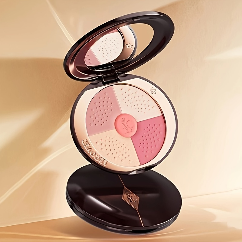 

Lecover Glow Rouge Blush Palette - Waterproof, All-skin Tones, Shimmer & Highlight Contour Combo In Berry, Coral, Pink