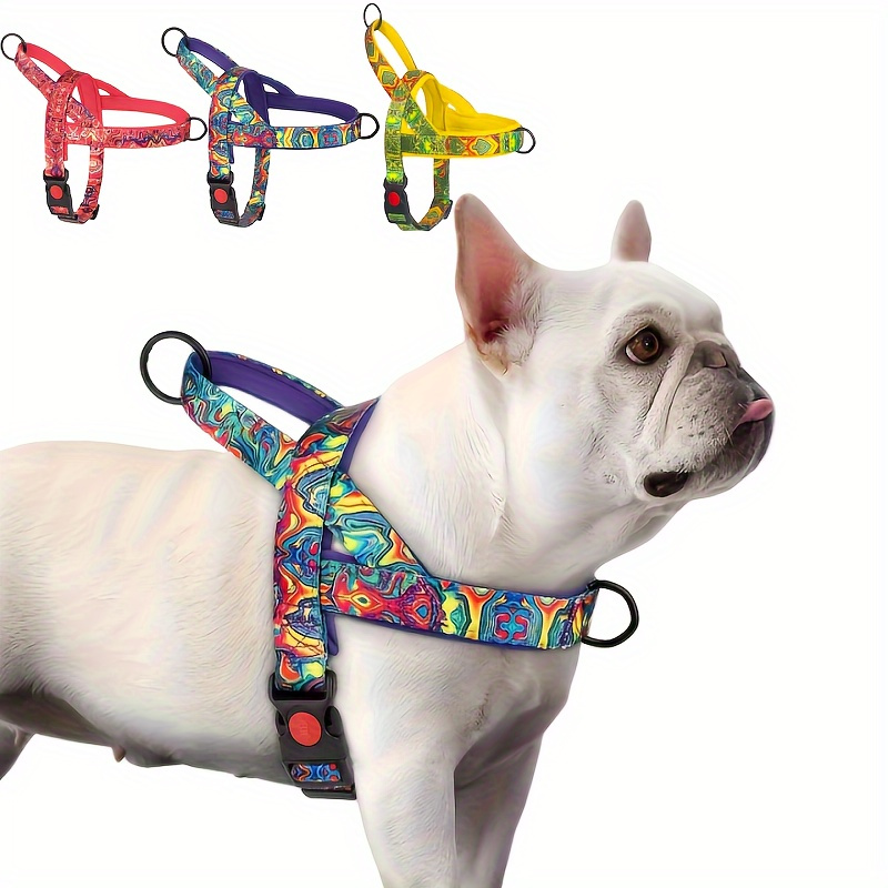 

Floral Printed Soft Padded Dog Harness, Adjustable Padded Dog Vest No-choke Pet Vest Harness Set