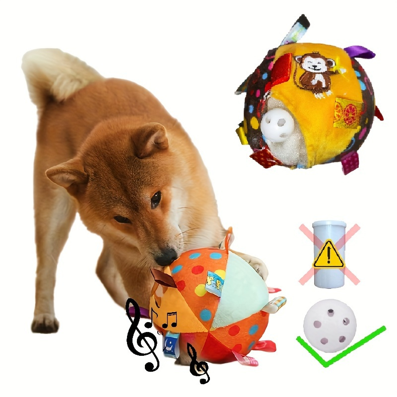 

Interactive Ball Dog Toy For Aggressive Chewers Training Bite Voice Resistant Plush Handle Dog Toys With Bells Pet Toy Pet Supplies