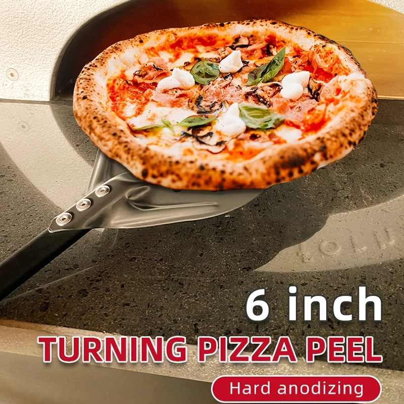 

1pc 6-inch Round European-style Shovel, Baking Flip Shovel, Punching Pizza Shovel, Aluminum Alloy Round Handle Extended Shovel, Kitchen Gadget