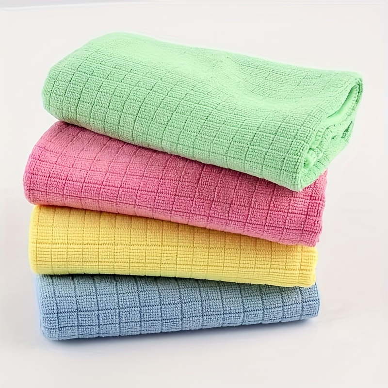 

4/8pcs, Multi-functional Microfiber Kitchen Small Lattice Absorbent Scouring Pad, Absorbent, Dust-removal, Lint-free, Easy-to-clean Dish Towel, Kitchen Towel, Cleaning Cloth, Home Rag