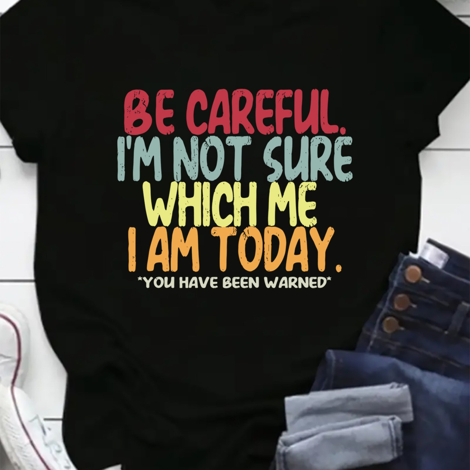 

Be Careful. I'm Which Me I . Warned Oversized Short Sleeve Alphabet Tee Shirts For Women Summer Dressy Casual Plus Size Cute Tops Clothes