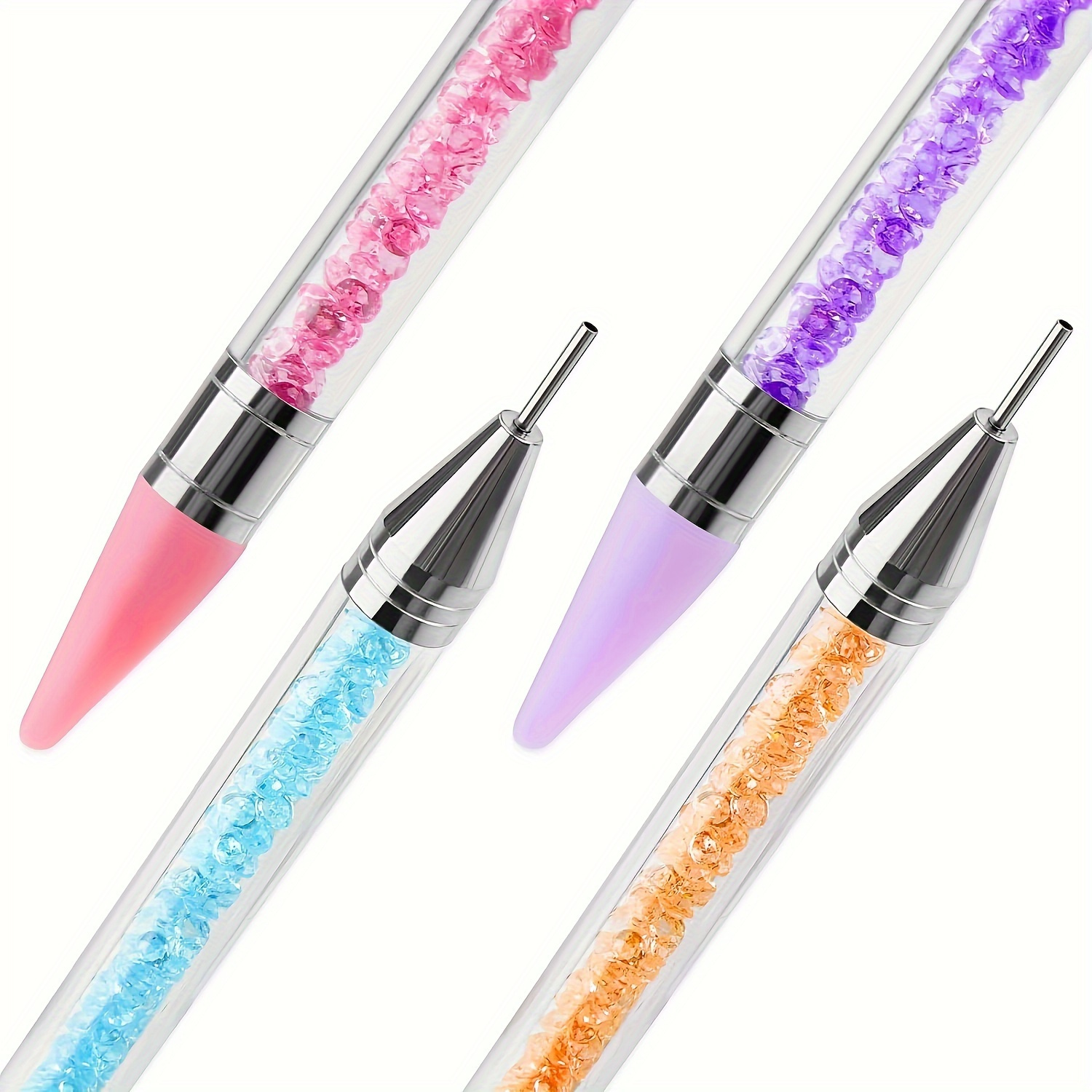 

4-pack 5d Diamond Painting Pens, Dual-headed Point, Self-adhesive Acrylic Drill Pens For Diy Crafts, Stitch, Nail Art Accessories