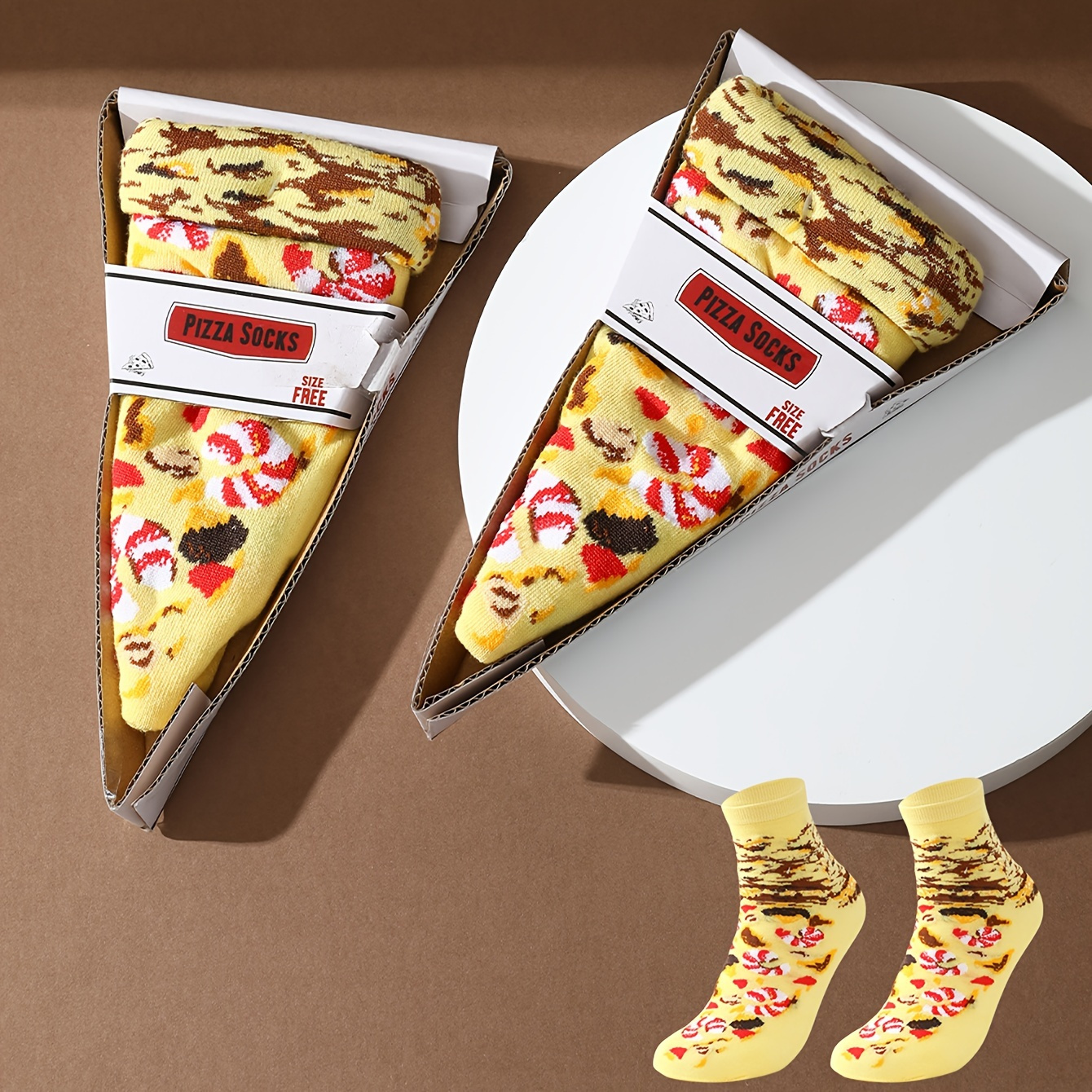 

Novelty Pizza Pattern Crew Socks - Breathable, For Casual Wear & Parties - Perfect Gift Idea