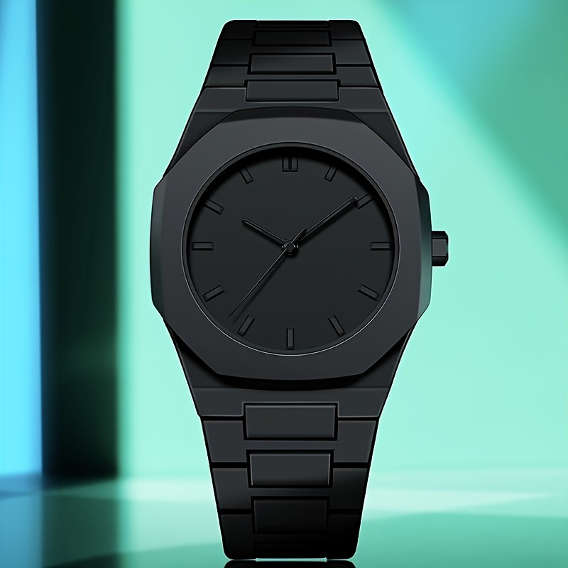 

Men's Sleek Black Business Watch - Quartz Movement, Non-waterproof, Round Dial With Tpu Strap Mens Jewelry Watch