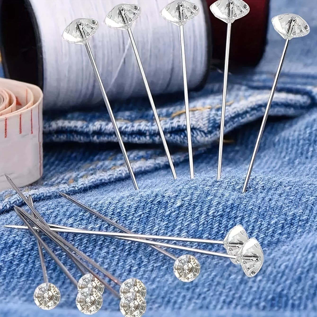 Jagowa Diamond Crystal Head Pins Clear Acrylic Flower - Temu