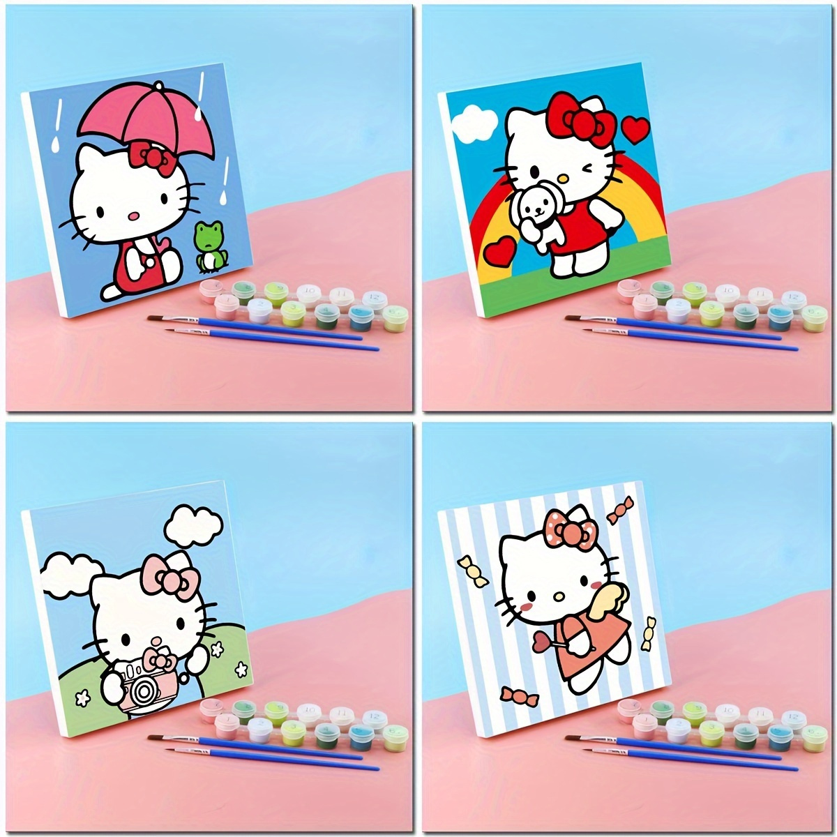 

Hello Kitty Diy With Framed Painting By Numbers Kits Hand-painted On Canvas Oil Picture Drawing Coloring By Number
