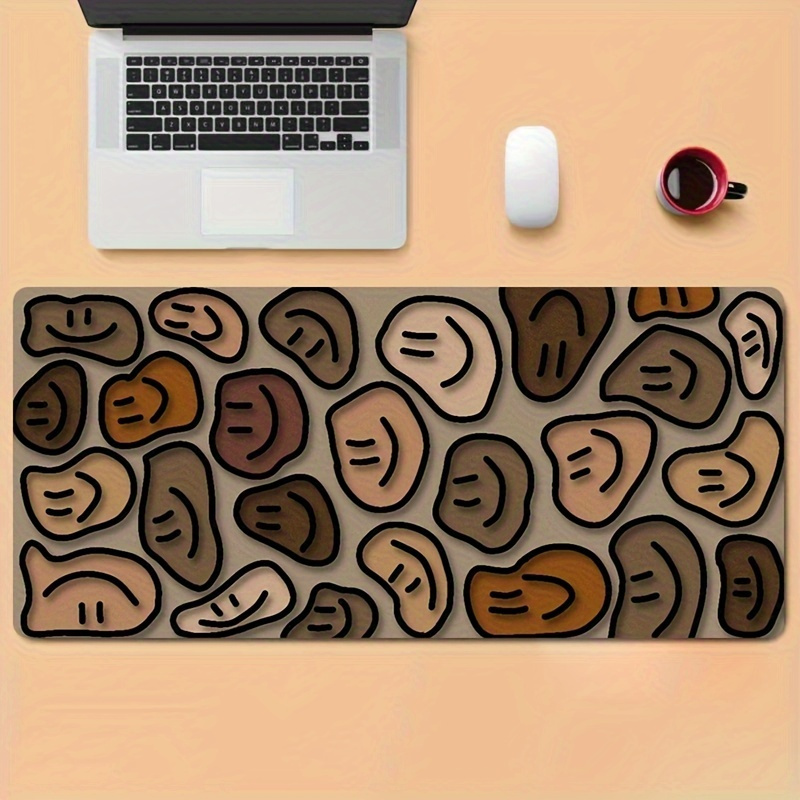 

Happy Face Pattern Mouse Pad Super Large Study Desk Pad Anti-skid Lock Edge Mouse Pad Office Computer Keyboard Mouse Pad