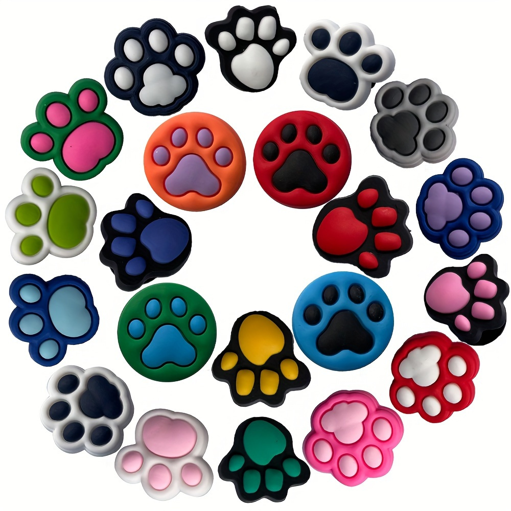 

21pcs Pvc Paw Print Shoe Charms, Assorted Animal Decoration, For Sandals, Slippers, And Shoes, With Party Favors And Birthday Gifts