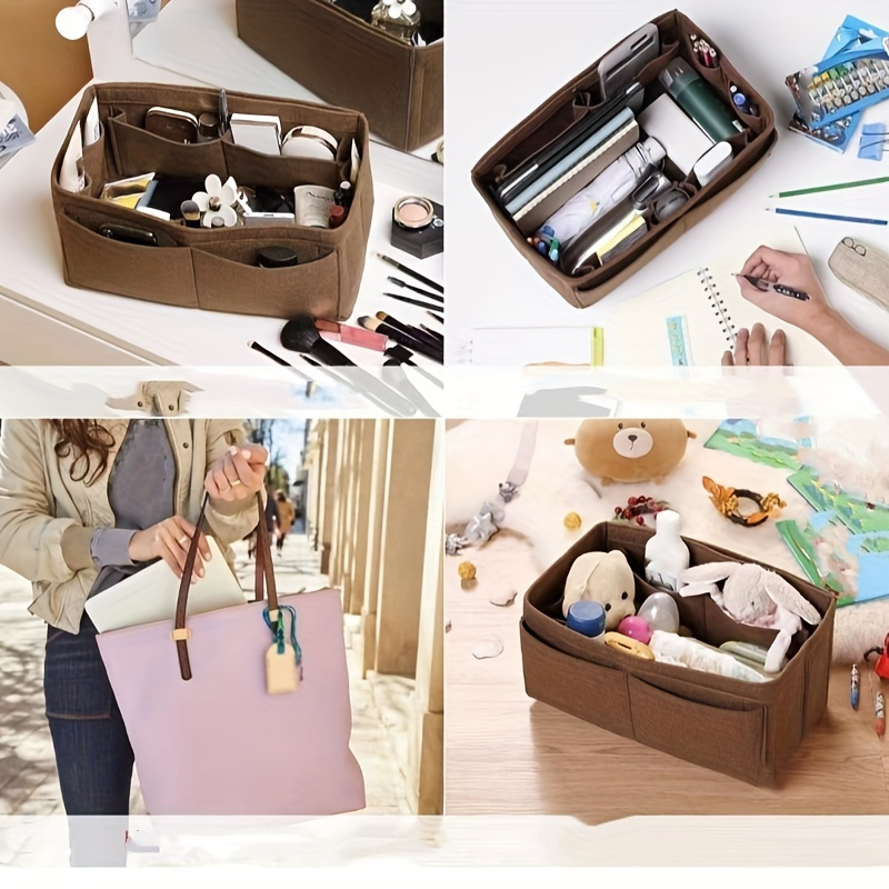 Foldable Felt Bag Organizer Multi Pocket Insert Bag Portable - Temu