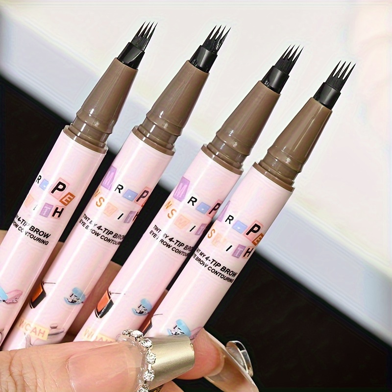 

4 Split Head Liquid Eyebrow Pencil, Waterproof And Fast Drying, Filled With Sparse Eyebrows, Quick Eyebrow Painting Enhance Eyebrow Color