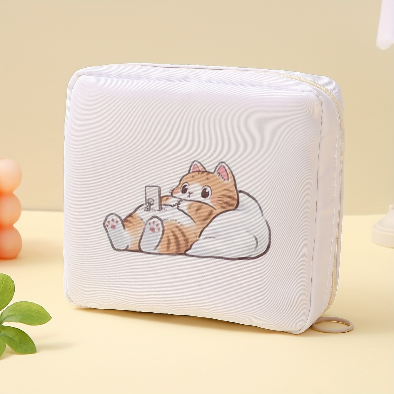 

Cute Cat Pattern Portable Sanitary Napkin Storage Bag, Candy And Miscellaneous Storage Bag, Lightweight And Multifunctional Bag
