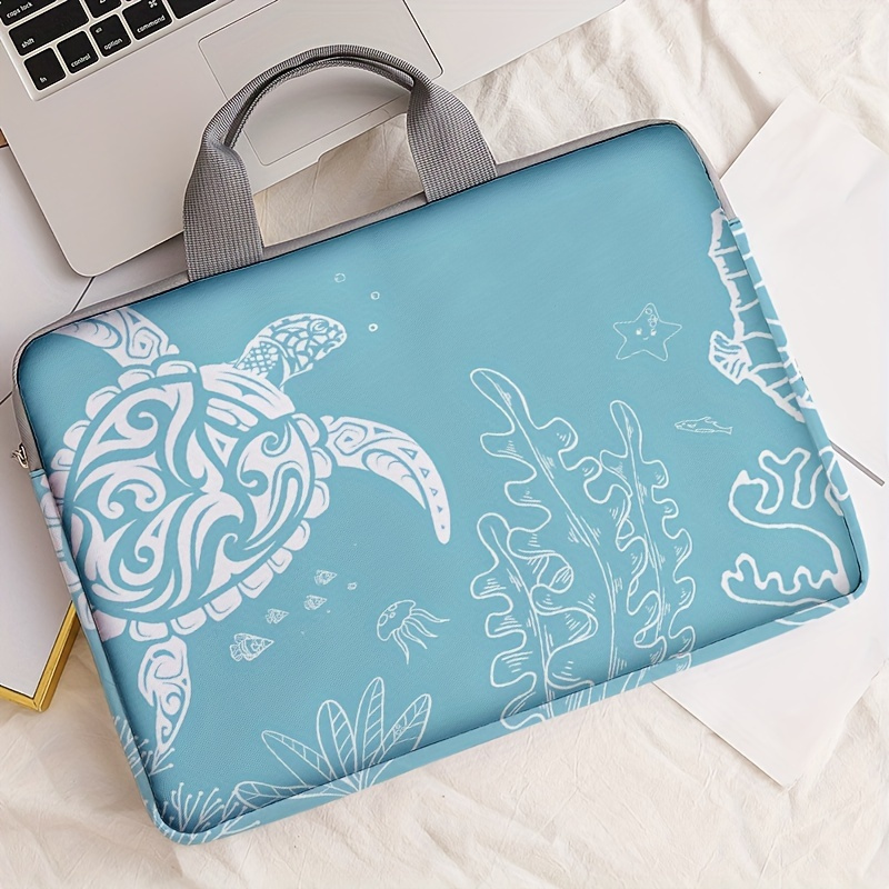 

1pc Sea ​​turtle Printed Notebook Computer Bag, Simple Briefcase, Notebook Computer Protective Bag, Laptop Tablet Commuter Briefcase, File Storage Bag