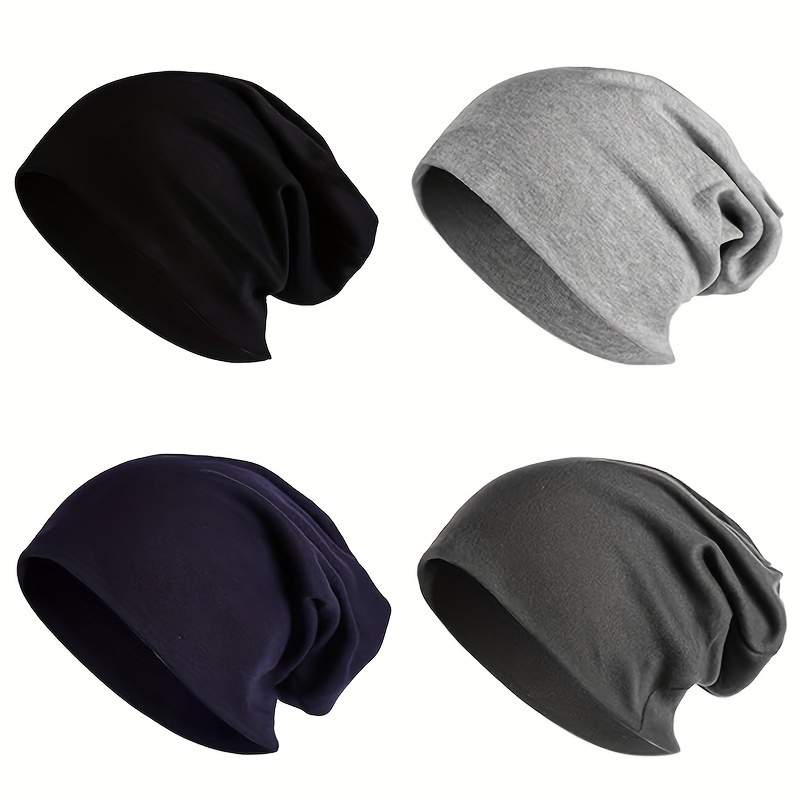 

1pc Double Layer Cotton Outdoor Pullover Hat, Breathable Warm Fashion All-match Knitted Hat Stacking Cap