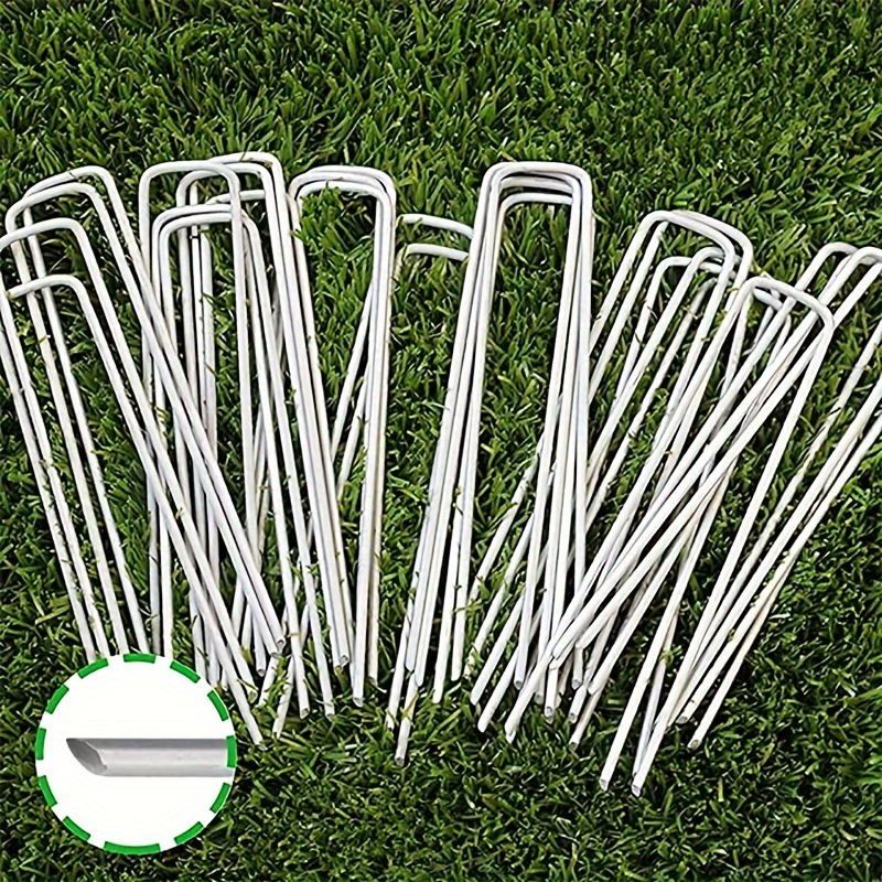 

50pcs, U-shaped Outdoor Lawn Nails, U-shaped Galvanized Nails, Ground Film Nails, Greenhouse Fixing Nails, Grass Proof Cloth Nails, Ground Nails, Lawn Fixing Devices, Grass Proof Mesh Nails