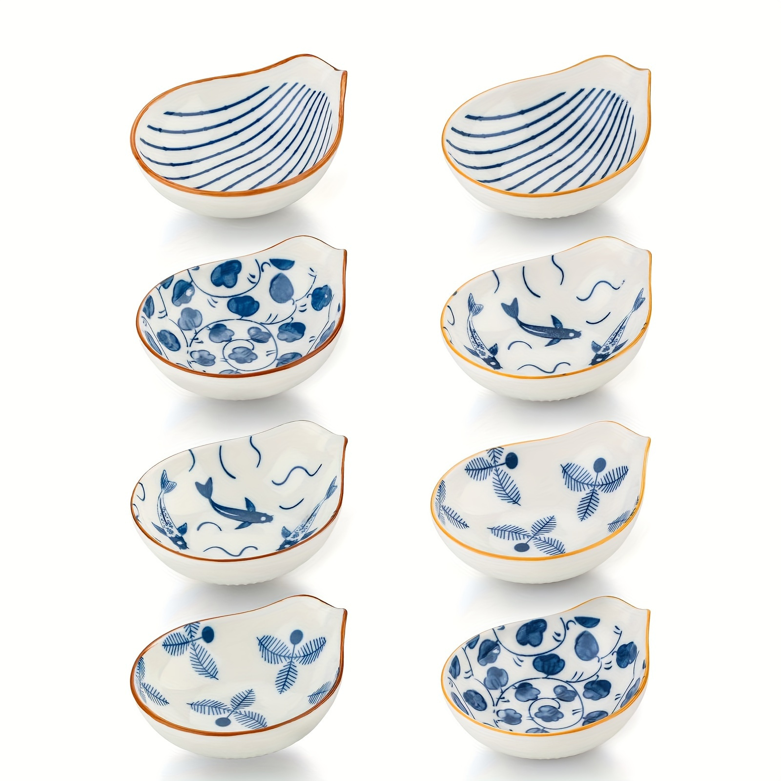 

8pcs Ceramic Dipping Dish, Sauce Bowls, Ceramic Soy Sauce Dish Set, Condiments Seasoning Dishes, Side Dishes, For Home Kitchen Restaurant Hotel, Kitchen Supplies, Tableware Accessories