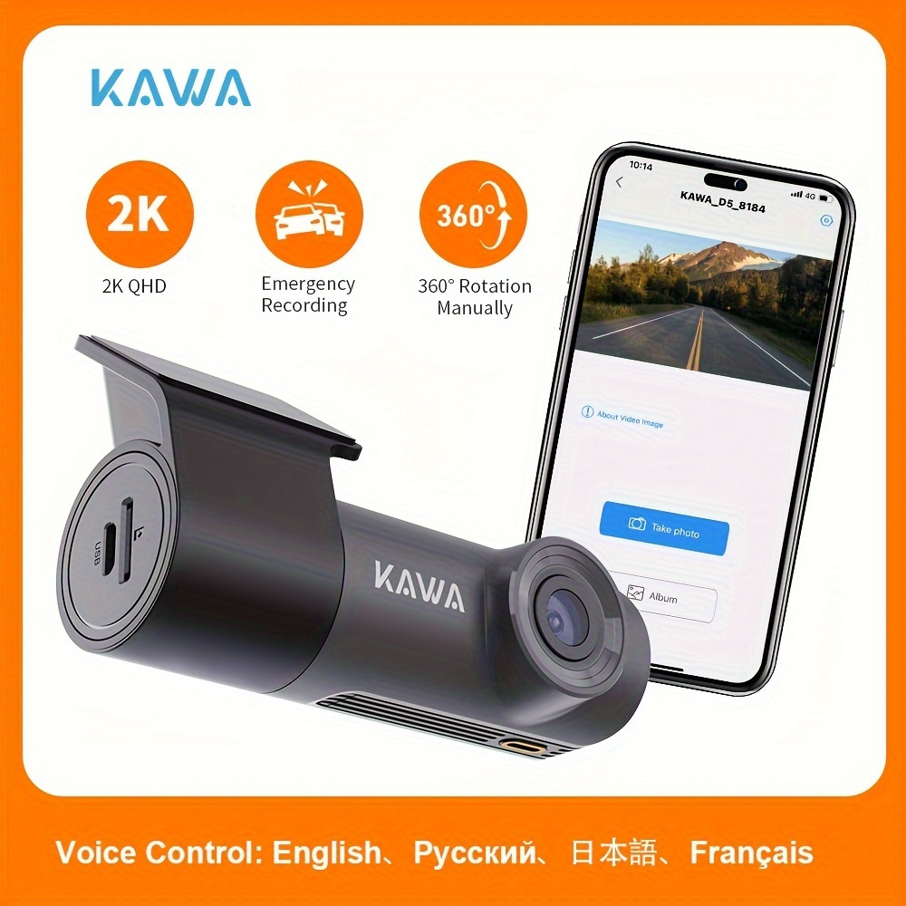 Dash Cam 2k Kawa Wifi Dash Camera Cars 1296p Hand free Voice - Temu