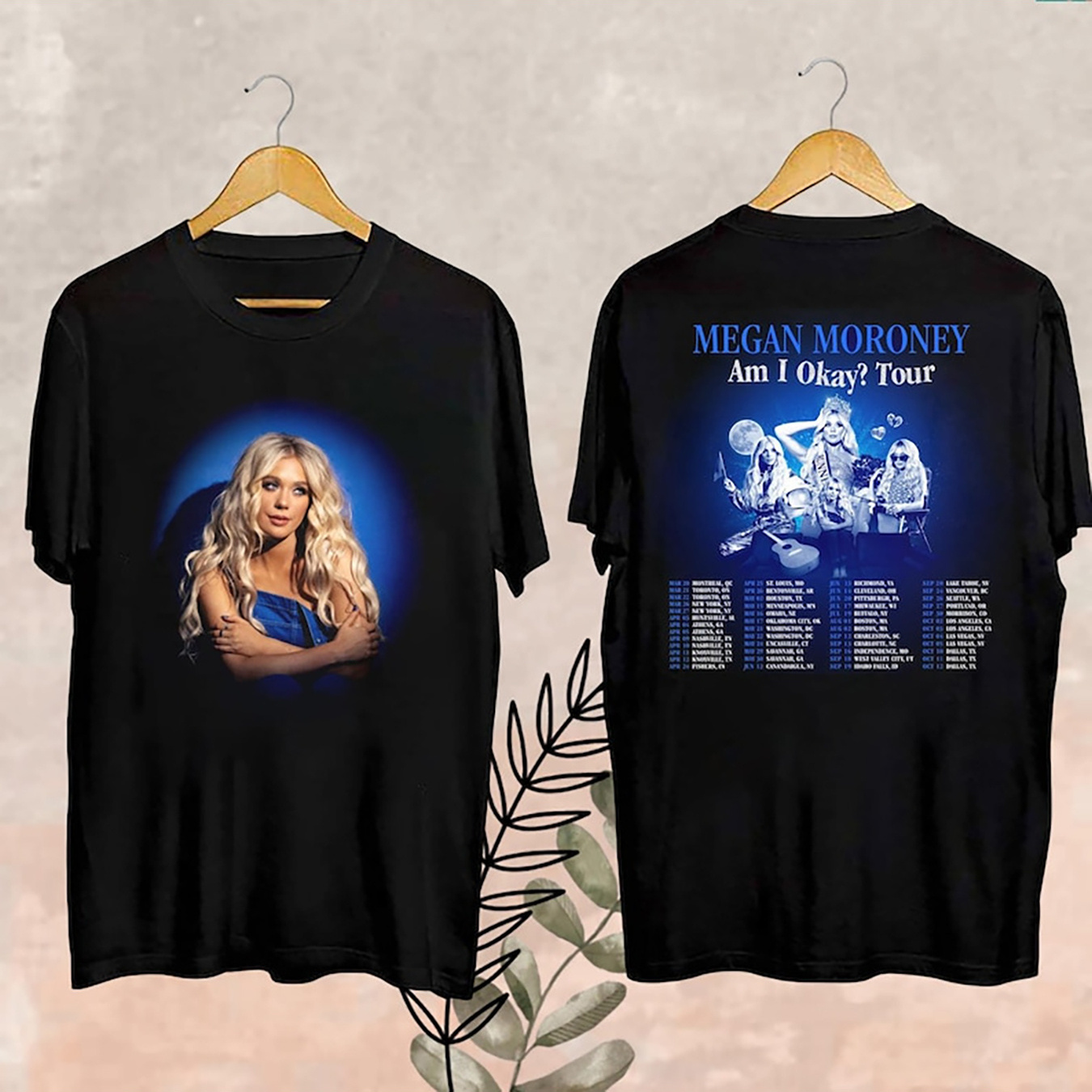 220G Cotton Pattern Short SleevesMegan Moroney Tour Merch, Megan Moroney Shirt, 2025 Megan Moroney Am I Okay Tour
